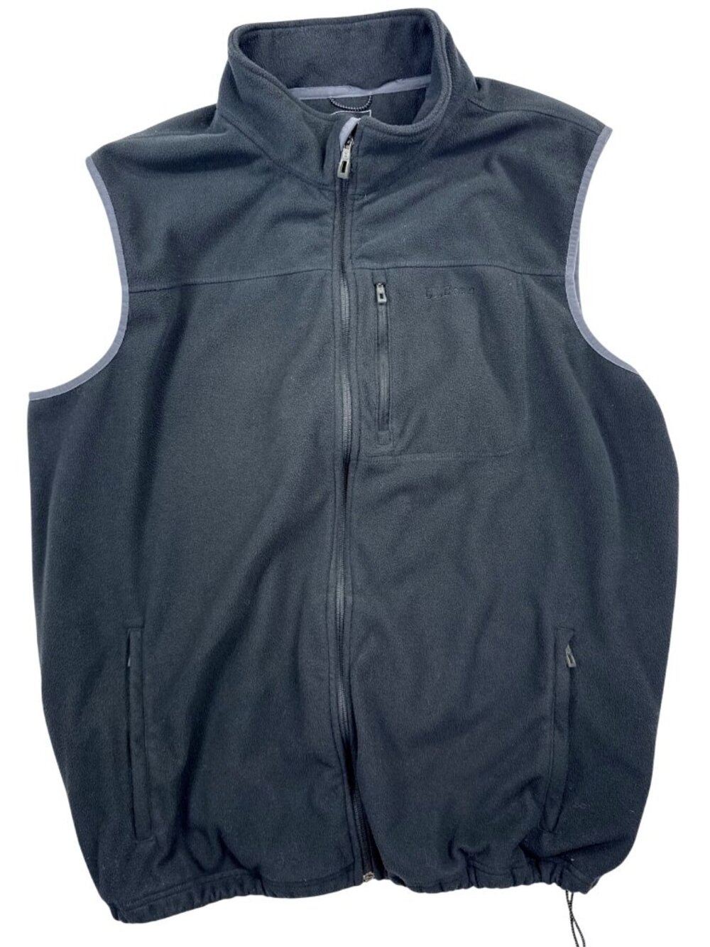 L.L. Bean Sz XXL Black Polartec Fleece Vest Full Zip Sleeveless Gorpcore Hiking